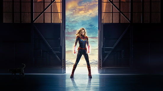 ภาพยนตร์, Captain Marvel, Brie Larson, Carol Danvers, Marvel Comics, Superhero, วอลล์เปเปอร์ HD HD wallpaper