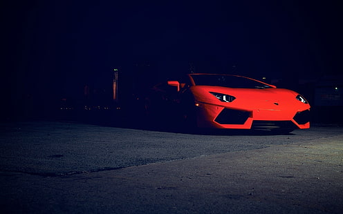 Lamborghini Aventador rosso, Lamborghini, auto, Lamborghini Aventador, Hypercar, macchine rosse, Sfondo HD HD wallpaper