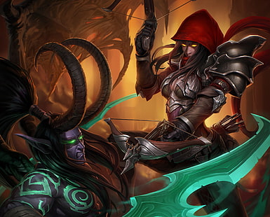 Diablo, Warcraft, Dämonenjäger, Helden des Sturms, Illidan Stormrage, Valla, HD-Hintergrundbild HD wallpaper