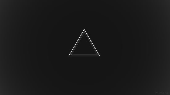 илюстрация с форма на триъгълник, минимализъм, сиво, геометрия, черно, бяло, HD тапет HD wallpaper