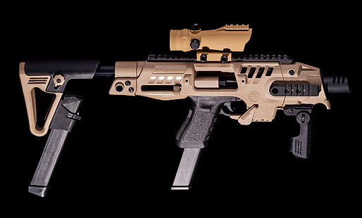 arma, arma, Glock, 9 mm, hd, 4k, Glock SBR, pistola Glock SBR, HD papel de parede HD wallpaper