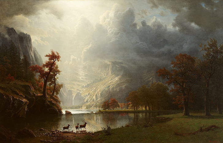 Matin de la Sierra Nevada, Albert Bierstadt, art classique, art classique, Fond d'écran HD