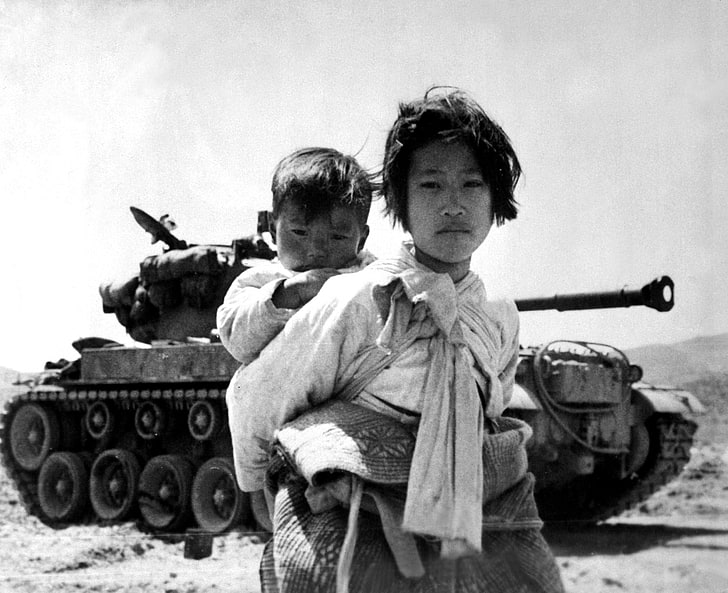 carri armati da guerra monocromatici bambini di guerra coreana Aerei commerciali HD Arte, guerra, carri armati, Sfondo HD