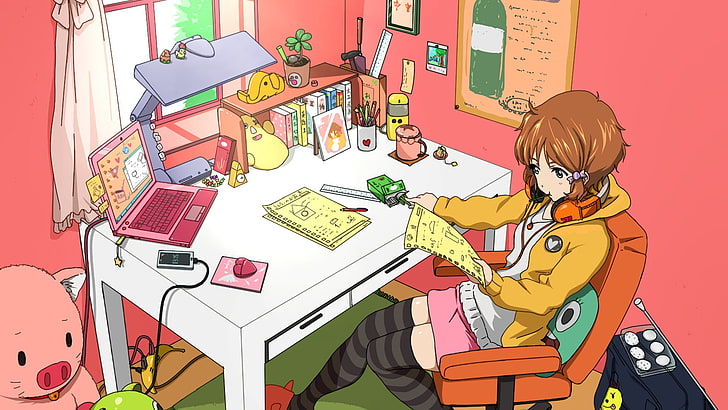 room, anime girls, Tamako Market, Makino Kanna, HD wallpaper