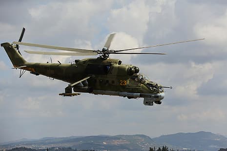  flight, helicopter, Syria, Mi-24P, HD wallpaper HD wallpaper