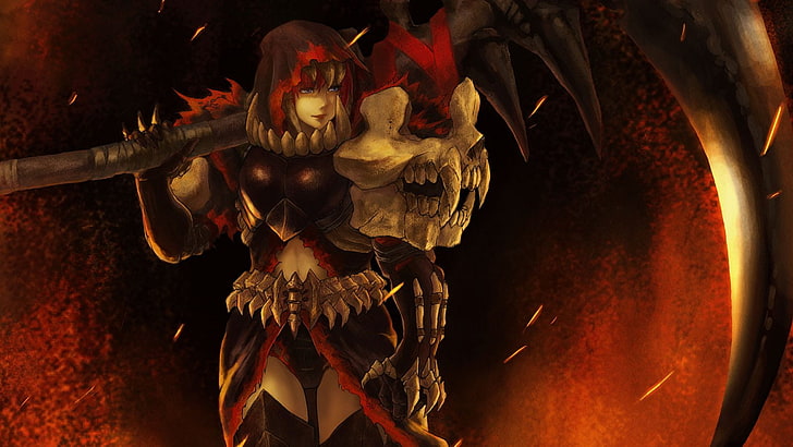 ilustração de anime feminino de cabelos vermelhos, videogame, Monster Hunter, Hunter, Long Sword (Monster Hunter), HD papel de parede