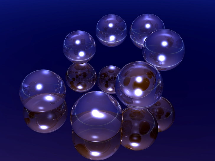 fondo de pantalla de burbujas blancas, bolas, forma, vidrio, sombra, Fondo de pantalla HD