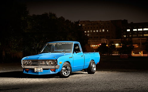 Datsun 620, blaugrüner Pickup mit Einzelkabine, Datsun, Autos, andere Autos, HD-Hintergrundbild HD wallpaper