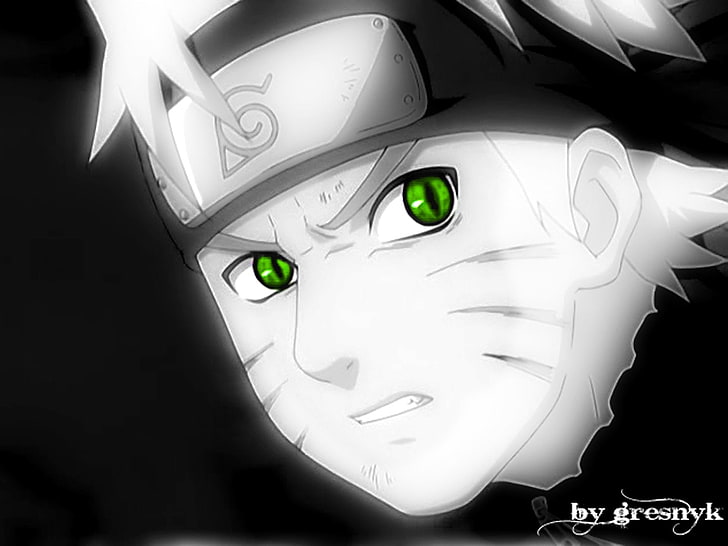 Uzumaki Naruto fond d'écran numérique, Anime, Naruto, Noir et blanc, Kyūbi (Naruto), Naruto Uzumaki, Fond d'écran HD