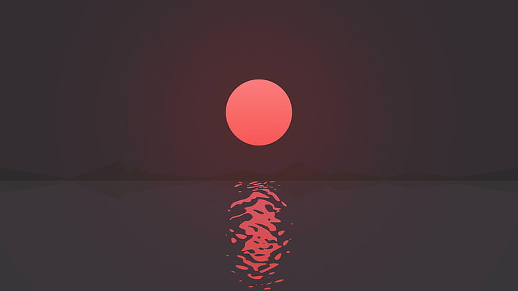 Seascape, 4K, Reflections, Sunset, HD wallpaper