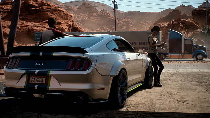 Need for Speed ​​Payback, Coche, Ford, Ford Mustang GT, Jessica Miller, Need For Speed, Fondo de pantalla HD