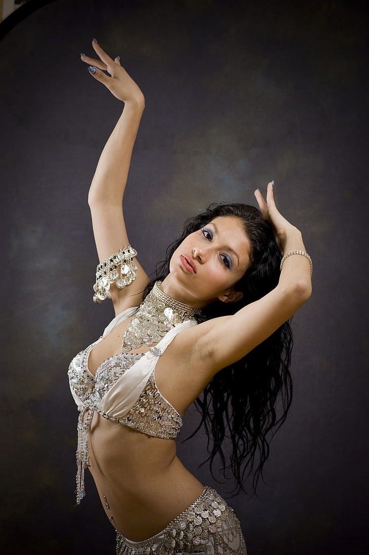 Corrine Turner (Dancer), Belly Dancer, women, black hair, HD wallpaper
