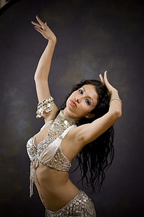 كورين تورنر (راقصة) ، راقصة شرقية ، نساء ، شعر أسود، خلفية HD HD wallpaper