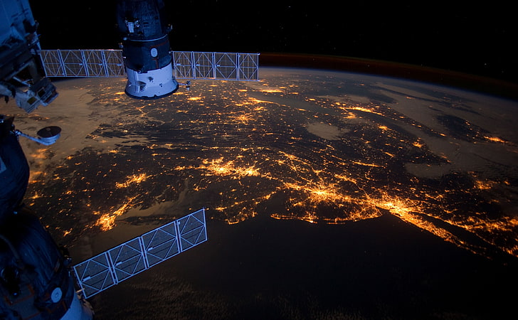 Atlantic Coast At Night - Nasa, International ..., Terra vista do espaço, Espaço, Nasa, Pensilvânia, Virgínia, Boston, Nova York, Filadélfia, Maryland, Maryland, Washtondc, Costa Atlântica, Observação da tripulação, Observação espacial internacional, HD papel de parede