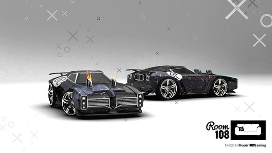 dua mobil sport hitam, roket, room108, Liga Rocket, Wallpaper HD HD wallpaper