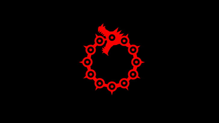Anime, Les sept péchés capitaux, Logo, Meliodas (Les sept péchés capitaux), Minimaliste, Fond d'écran HD