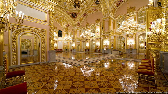Голям Кремълски дворец Александър Хол Москва Кремъл Москва Русия Архитектура 5, HD тапет HD wallpaper