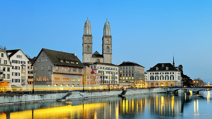 チューリッヒ旧市街、スイス、ヨーロッパ、 HDデスクトップの壁紙