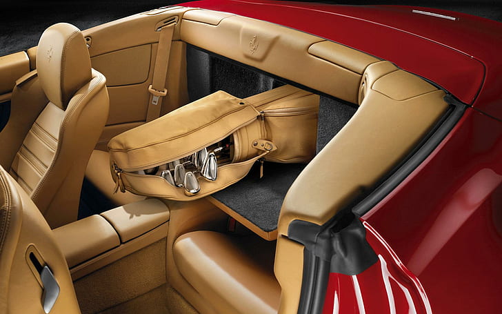 Ferrari-california 22, brown golf set bag, fulfil the expectations, extreme, cars, HD wallpaper