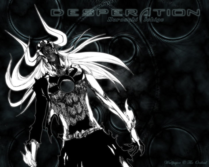 Bleach Ichigo Hollow 4 digitales Hintergrundbild, Anime, Bleach, Kurosaki Ichigo, Hollow, Monochrom, HD-Hintergrundbild