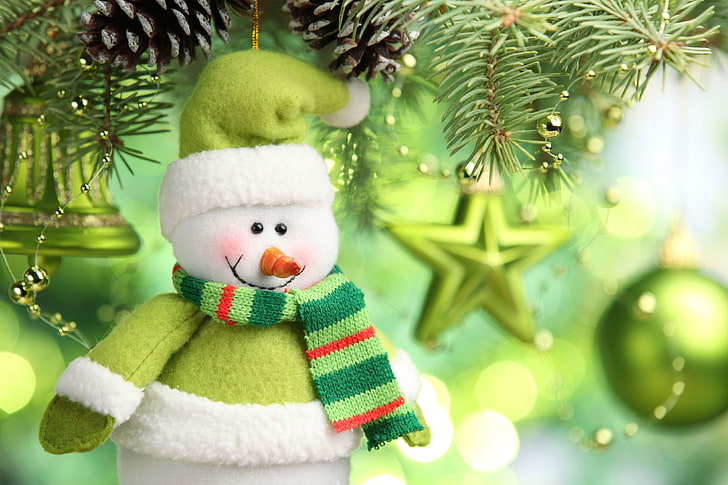 christmas, holidays, snowmen, toys, year, HD wallpaper