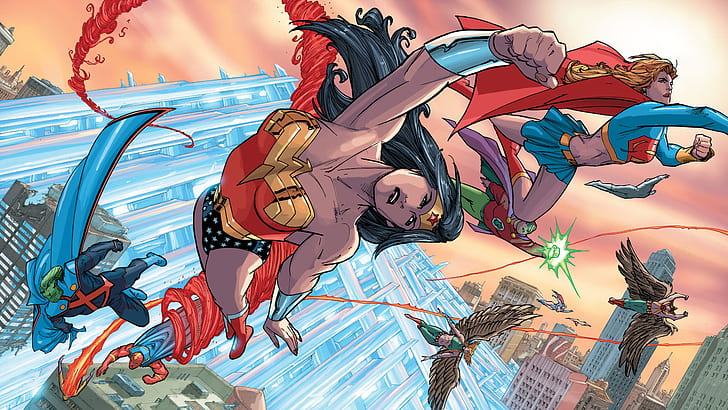 Wonder Woman DC Supergirl HD, kartun / komik, wanita, dc, heran, supergirl, Wallpaper HD