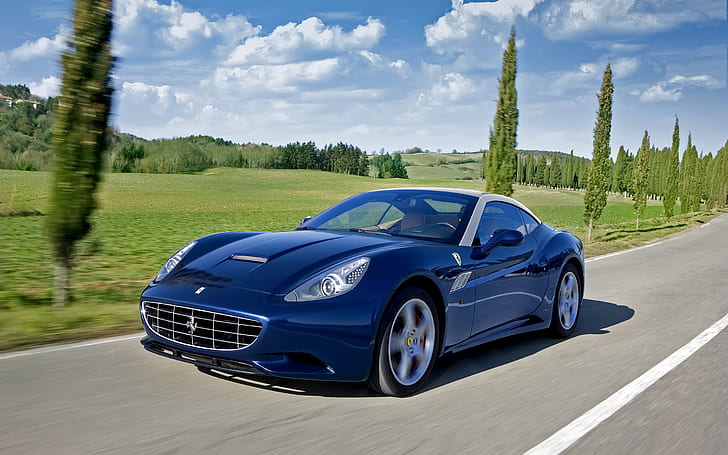 Blue Ferrari California, Ferrari California, HD wallpaper