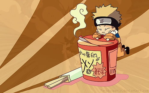 Naruto Shippuuden, ราเม็ง, Uzumaki Naruto, chibi, วอลล์เปเปอร์ HD HD wallpaper