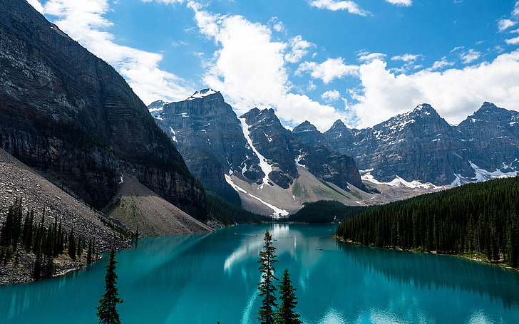 ورق الجدران ، الزمرد ، البحيرة ، كندا ، الجبل، خلفية HD