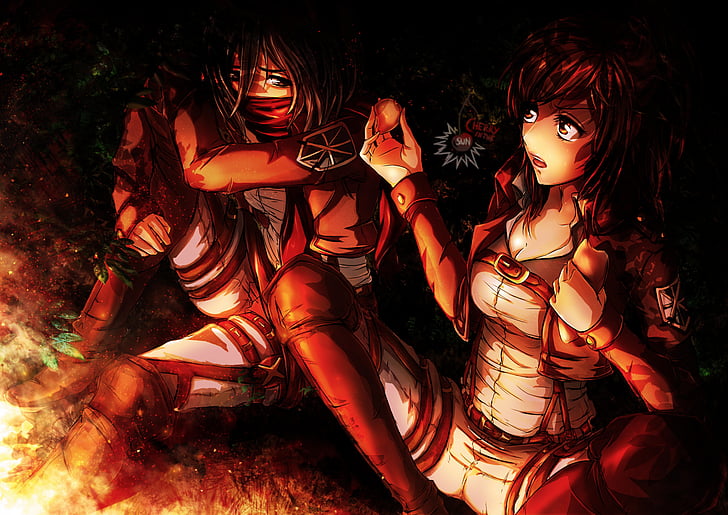 Anime, Attack On Titan, Mikasa Ackerman, Sasha Blouse, Shingeki No Kyojin, HD wallpaper