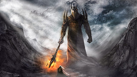 game scene, fantasy art, The Lord of the Rings, Morgoth, J. R. R. Tolkien, Fingolfin, HD wallpaper HD wallpaper