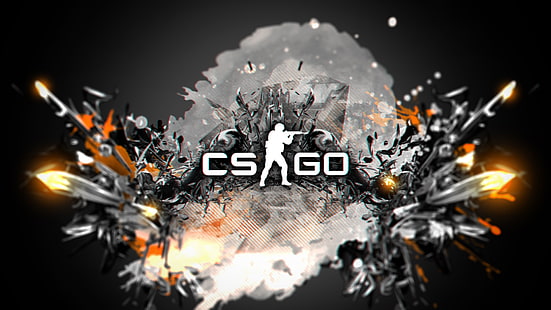 CS GO логотип, Counter Strike, глобальное наступление, CS, Go, HD обои HD wallpaper