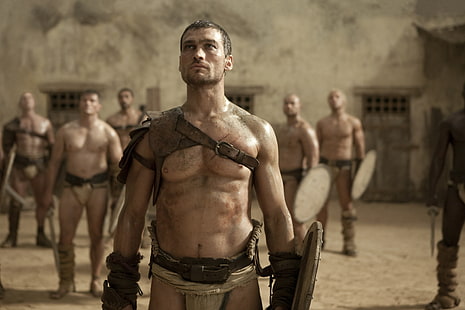 wallpaper digital karakter gladiator, prajurit, Gladiator, Spartacus, pasir dan darah, Wallpaper HD HD wallpaper