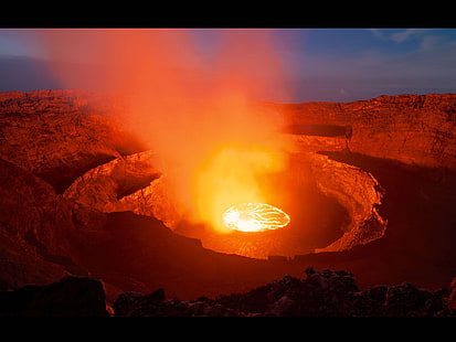 Извержение вулкана магма HD фотография обои 0 .., красная лава, HD обои HD wallpaper