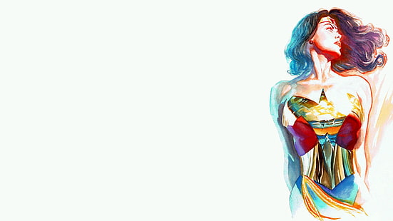 Wonder Woman DC White Drawing HD, cartoon/comic, drawing, white, woman, dc, wonder, HD wallpaper HD wallpaper