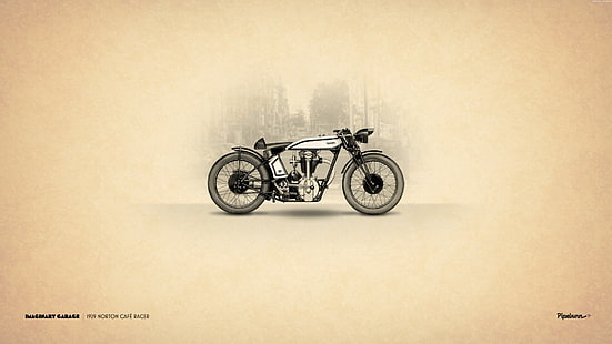 Мотоцикл, Нортон, 1929, Кафе, Гонщик, HD обои HD wallpaper