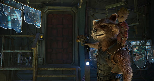 Film, Guardiani della Galassia Vol.2, Groot, Rocket Raccoon, Sfondo HD HD wallpaper