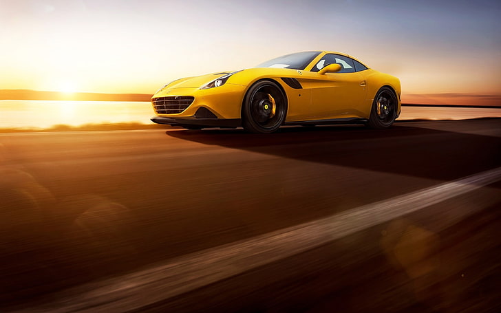 Ferrari California T, Novitec Rosso, car, road, sunset, HD wallpaper