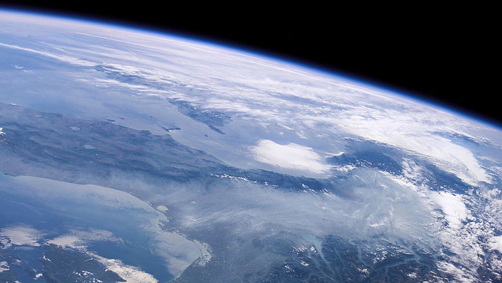 изглед на земята върху космическото пространство, космоса, космическото изкуство, земята, пейзажа, HD тапет