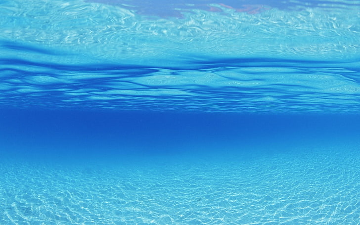niebieskie wody, woda, pod wodą, cyjan, niebieski, Tapety HD