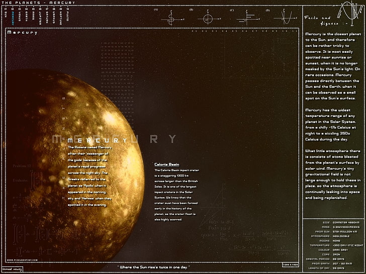 infografía, planeta, mercurio, Fondo de pantalla HD