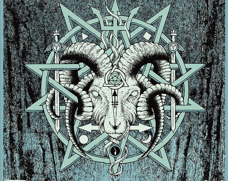 Baphomet illustration, musik, jordlig trans, Baphomet, demon, ockult, hedniska, Satan, satan, satanism, HD tapet