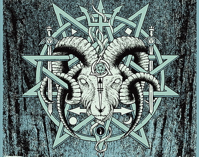Baphomet illustration, musik, jordlig trans, Baphomet, demon, ockult, hedniska, Satan, satan, satanism, HD tapet HD wallpaper