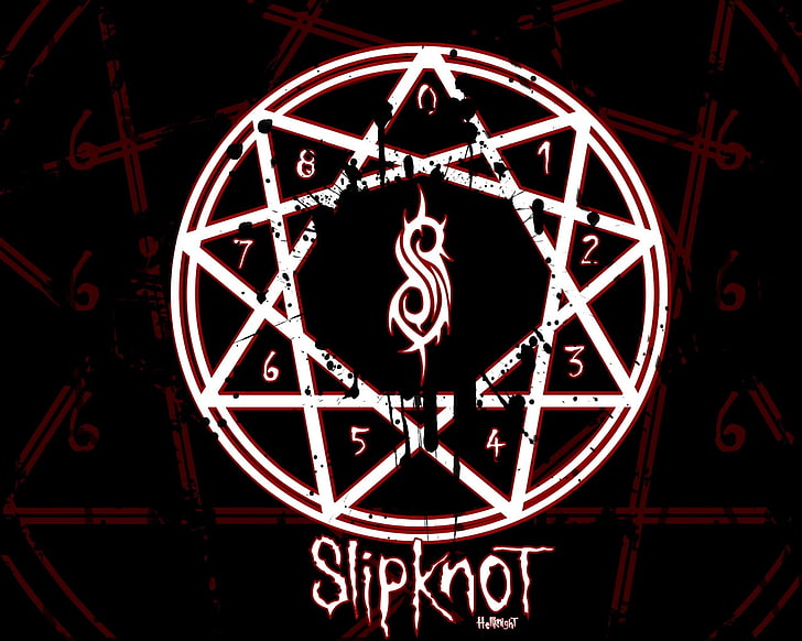 Schwarzweiss-Wanddekor, Slipknot, HD-Hintergrundbild