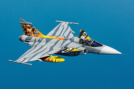 ジェット戦闘機、サーブJAS 39グリペン、航空機、ジェット戦闘機、軍用機、 HDデスクトップの壁紙 HD wallpaper