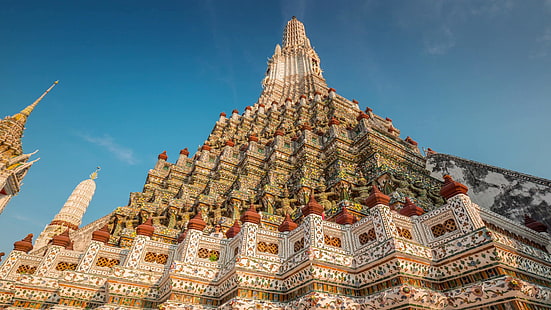 здание, буддизм, азия, таиланд, бангкок, древняя история, туризм, буддийский храм, буддийский, ориентир, шпиль, место поклонения, небо, ват арун, туристическая достопримечательность, индуистский храм, храм, историческое место, HD обои HD wallpaper