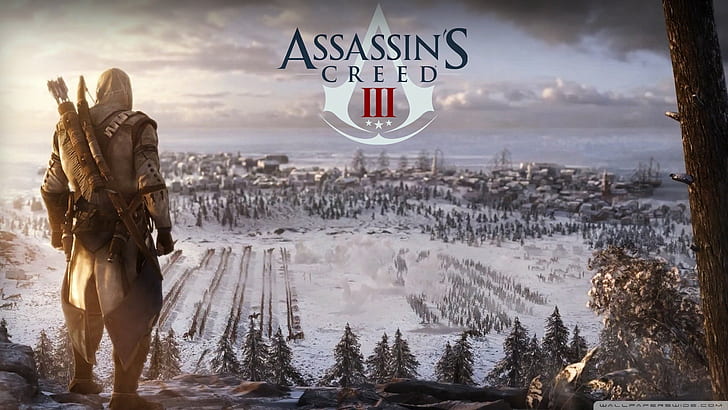 assassino, assassins creed, Assassins Creed III, ubisoft, videogames, inverno, HD papel de parede