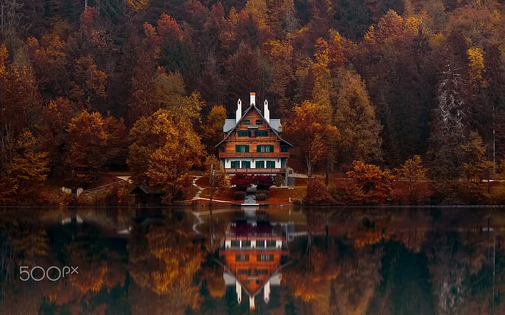 landscape, Slovenia, Lake Bled, forest, HD wallpaper