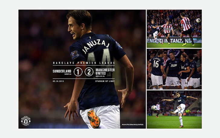 Sunderland 1 United 2-2013-2014 musim HD Wallpape .., pemain sepak bola kolase, Wallpaper HD