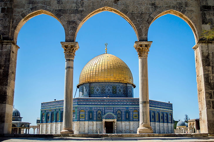 aqsa, dome of the rock on the temple, jerusalem, HD wallpaper